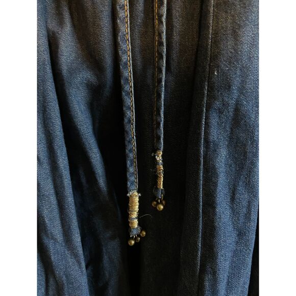 NWT Free People "This is Everything" baby doll Tie smocked Denim Mini Dress XS - Picture 7 of 9